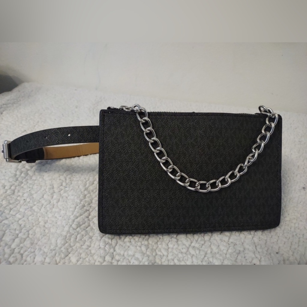 Michael Kors Black Chain-Accent Crossbody